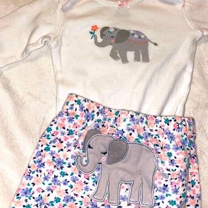 Long sleeve onesie with matching leggings.